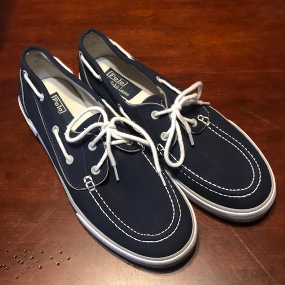 blue polo boat shoes